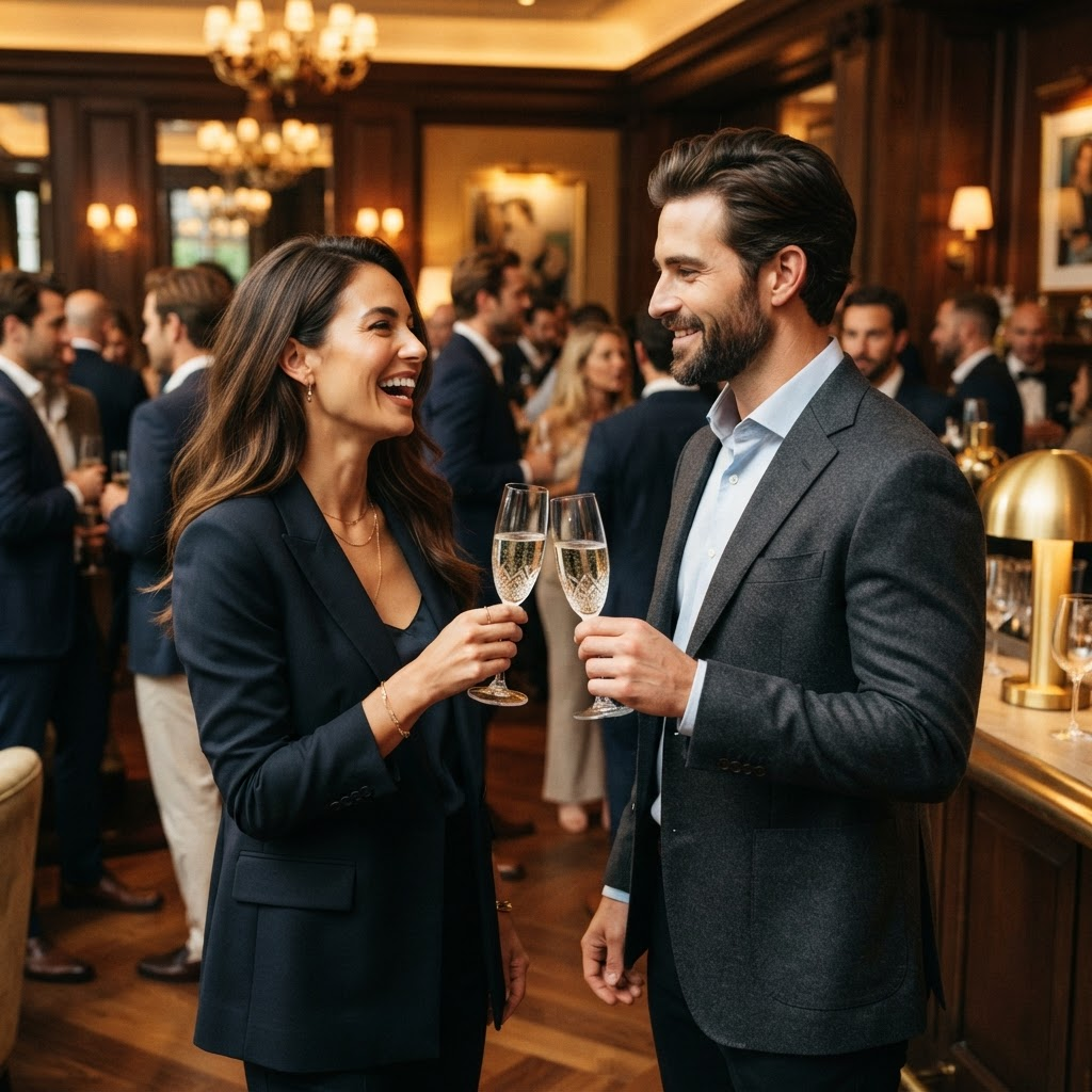 Members talking at an intimate community networking event
